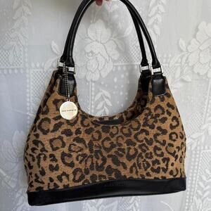 Vtg Sag Harbor Iconic Leopard Print Shoulder Bag
